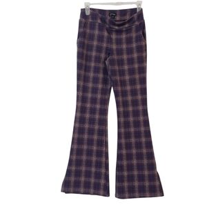 ART CLASS Youth Girls Size XL 14 Purple Plaid Flared Pants Preppy Academia
